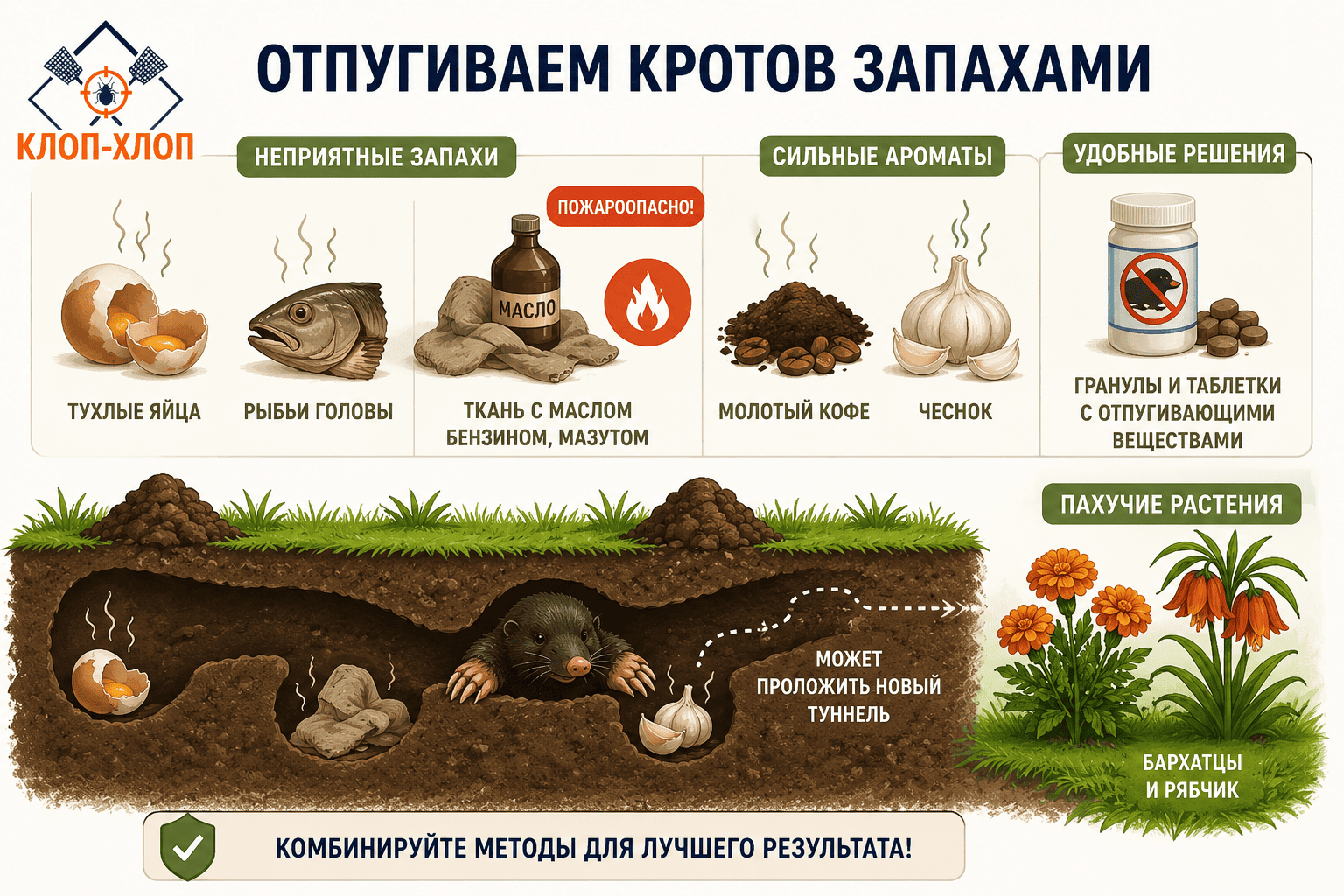 Общепринятые методы борьбы с кротами